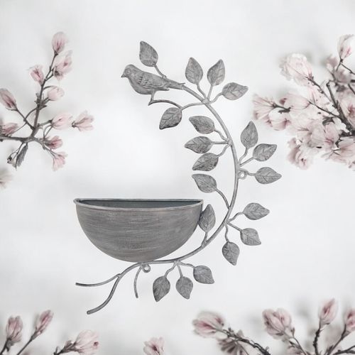 42CM GREY METAL GARDEN PLANTER