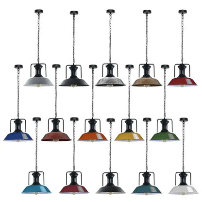 Vintage Navy Blue Pendant Light - Industrial Hanging Lamp Shade for Ceiling - High-Quality