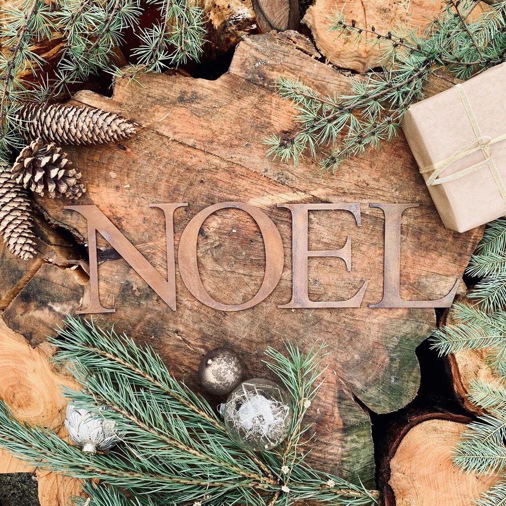 Rustic Metal NOEL Christmas Lettering Sign - 5 inch - Indoor/Outdoor Decoration