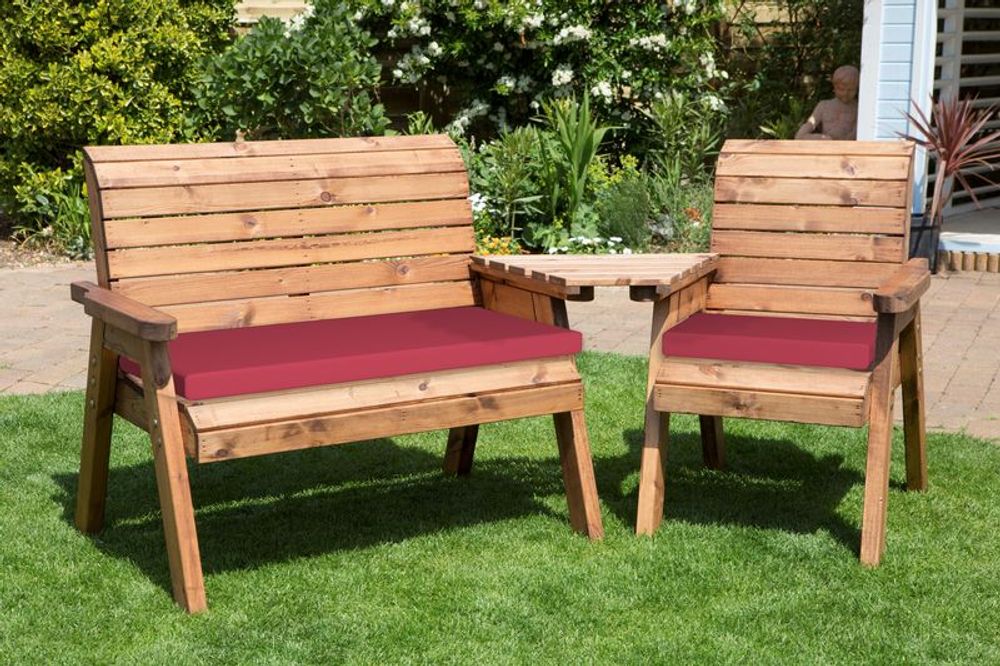 Charles Taylor Three Seater Companion Set with Angled Tray - Handcrafted in Britain, Rustproof, Rot Free - 10 Year Guarantee