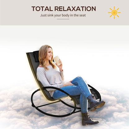 Outsunny Orbital Zero Gravity Rocking Chair, Durable & Comfortable, Perfect for Outdoor Relaxation