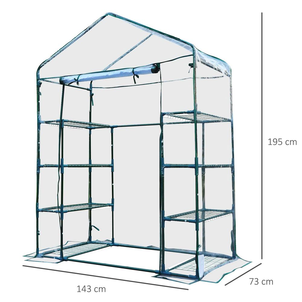 High-Quality 4-Tier Portable Greenhouse: Sturdy Metal Frame, 8 Shelves for Easy Plant Placement, Ideal for All Your Growing Needs
