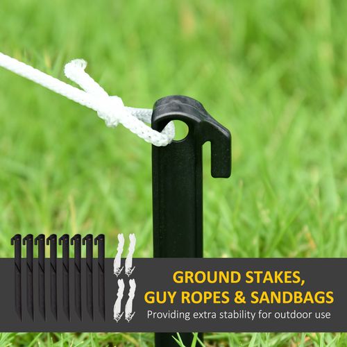 Outsunny 8FT Inflatable Snowman Holding Gift Box w/ Penguin and LED Lights