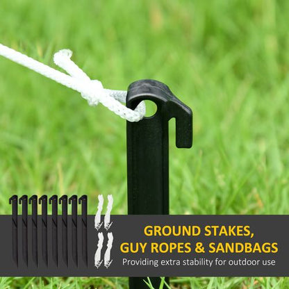 Outsunny 8FT Inflatable Snowman Holding Gift Box w/ Penguin and LED Lights