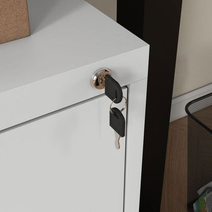 HOMCOM 2 Drawer Filing Cabinet Steel File Cabinet for A4 Letter Size White