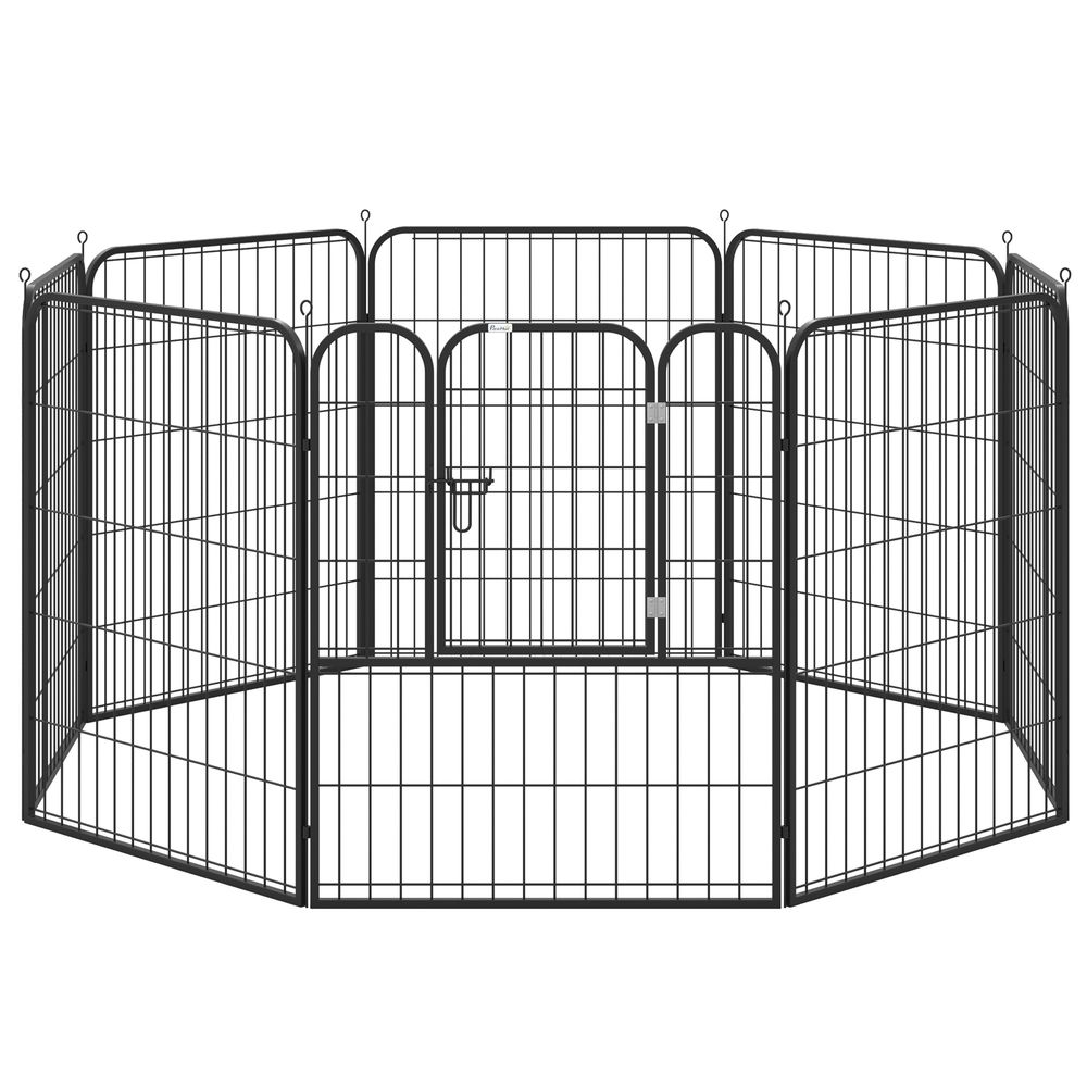 PawHut Dog Pen 8 Panels Puppy Pen Heavy Duty Pet Playpen for Indoor Outdoor for Dogs, Rabbits, Ducks 100cm High