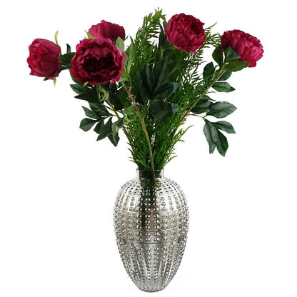Premium 35cm Smoke Grey Bubble Vase - Exquisite Handcrafted Glass - Perfect for Real & Artificial Flowers