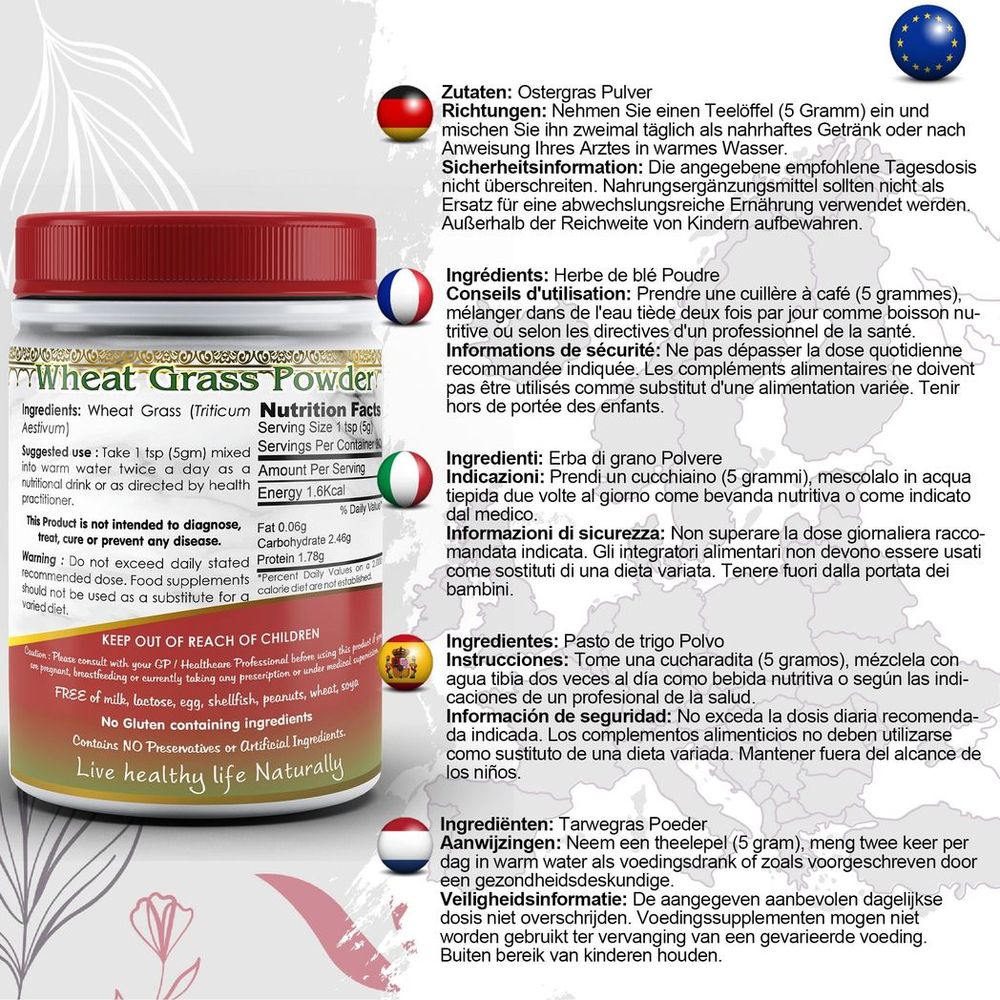 Premium Wheat Grass Powder - Superfood with 90+ Minerals, Essential Enzymes, & 19 Amino Acids!