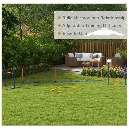 PawHut 4 Pcs Dog Agility Training Equipment, Dog Outdoor Games w/ Carry Bag
