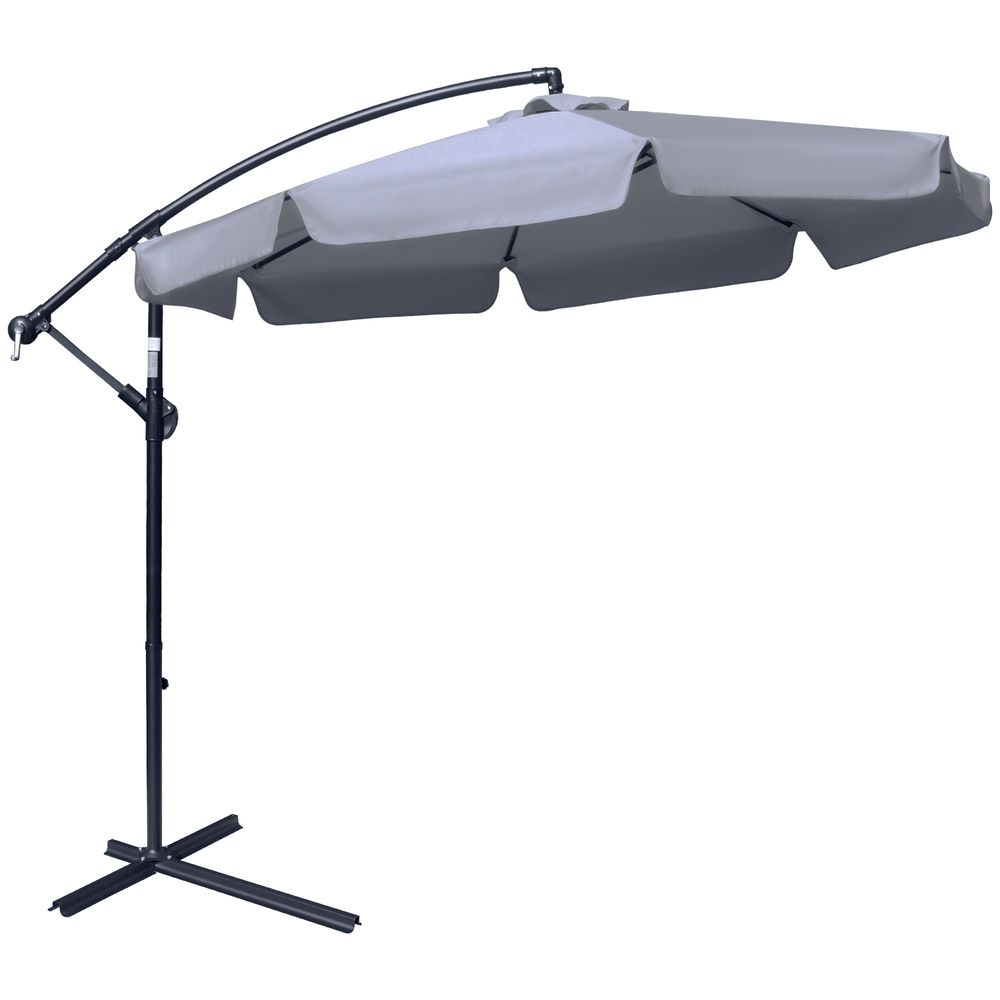 Premium 2.7m Banana Cantilever Umbrella - Dark Grey