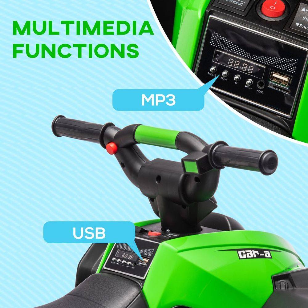 Homcom 12V Electric Quad Bikes for Kids Ride On Car ATV Toy for 3-5 Years Green