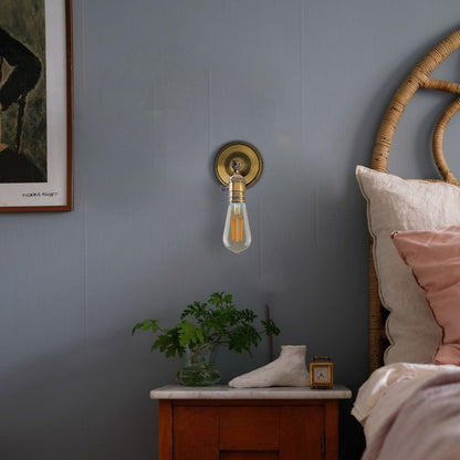 Vintage Industrial Wall Sconce - Yellow Brass Industrial Wall Light Fixture - High Quality & Easy Installation