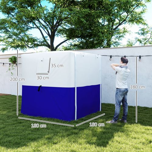 Outsunny 2 x 2m Pop Up Gazebo with Sides Easy up Party Tent, Blue