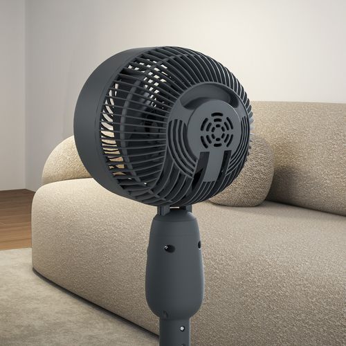HOMCOM Pedestal Fan for Bedroom, Powerful Air Circulator with 3 Speed, Grey