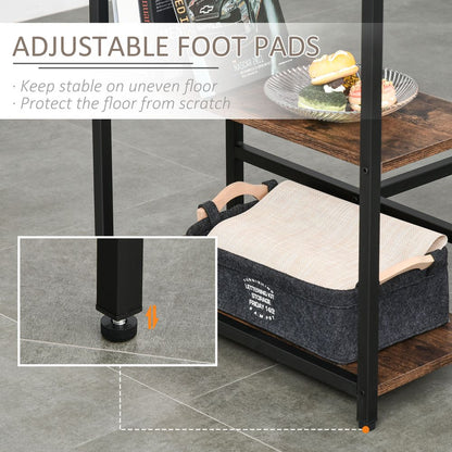 Industrial Bar Height Dining Set: 3PC Table, 2 Stools, Side Shelf - Sturdy & Stylish