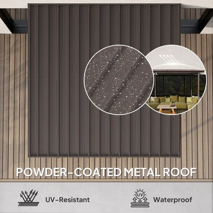 Outsunny 3 x 3(m) Waterproof Metal Pergola Easy to Assemble Lean to Pergola