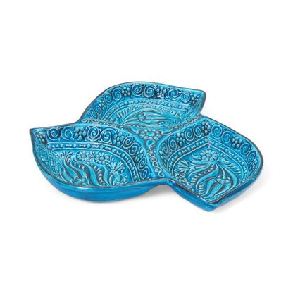 3-in-1 Leaves, Green Snack and Dip Bowl, Divided Servings