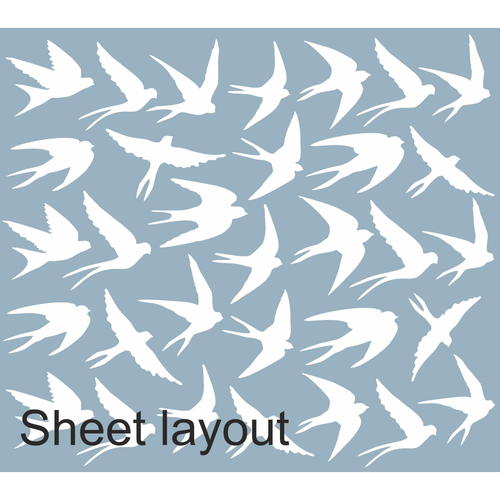 White Swallow Window Cling Stickers - Reusable