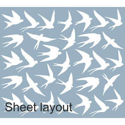 White Swallow Window Cling Stickers - Reusable