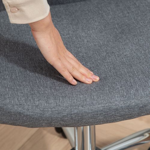 HOMCOM Armless Computer Desk Chair, Makeup Vanity Chair for Home, Grey