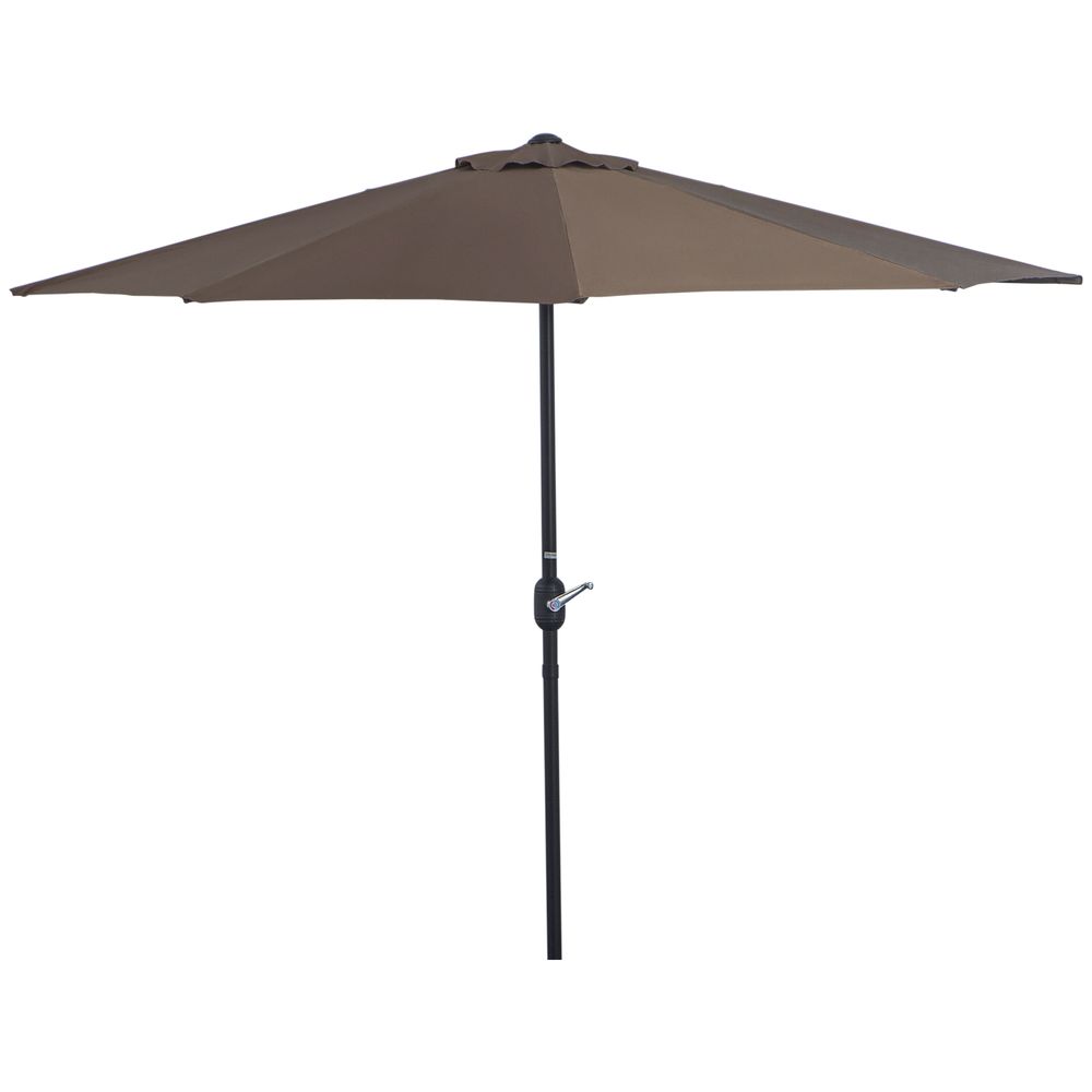 Outsunny 2.7m Metal Frame Garden Furniture Parasol Half Round Umbrella