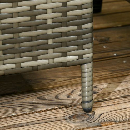 Outsunny 3 Pieces Rattan Bistro Set w/ Adjustable Backrest - Mix-Grey