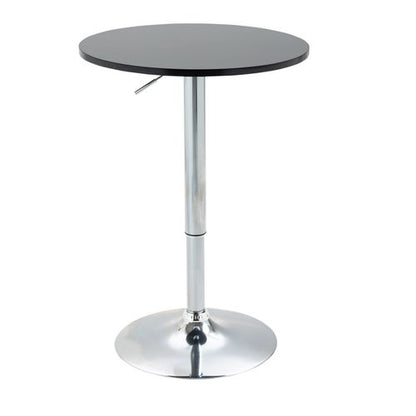 Round Height Adjustable Bar Table Counter Pub Desk Metal Base Black