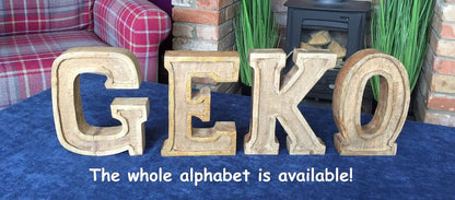 Hand Carved Wooden Embossed Letter N - Rustic Decor for Baby's Nursery, Weddings, and More!