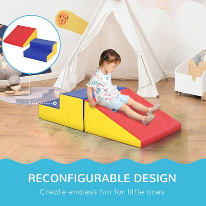 HOMCOM 2 Piece Soft Play Set for Toddler Climb and Crawl
