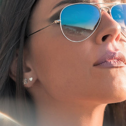 Heart Stud Earrings & Merry Christmas Card