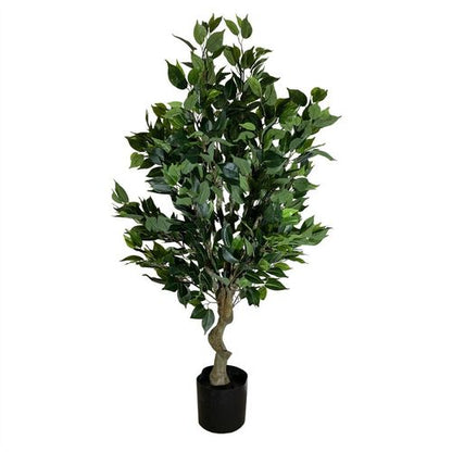 100cm Leaf Realistic Artificial Ficus Tree / Plant Bush Ficus Silver Curve Planter