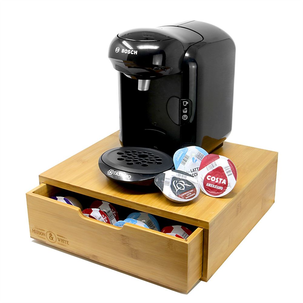 Bamboo Tassimo Coffee Pod Drawer | Store 64 Pods | M&W