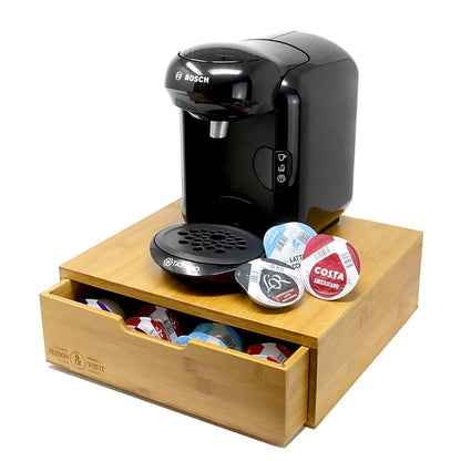 Bamboo Tassimo Coffee Pod Drawer | Store 64 Pods | M&W