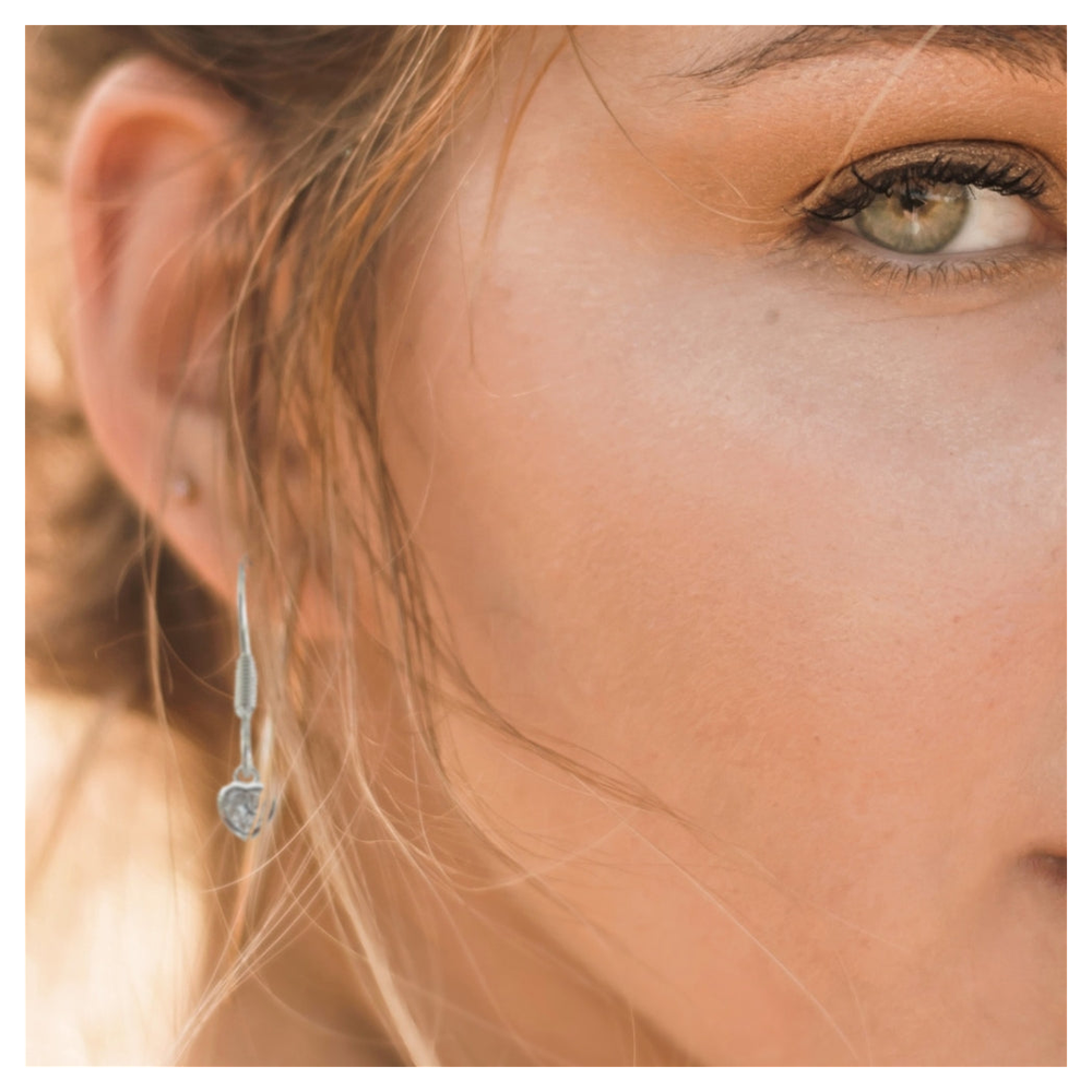 Happy Birthday Heart Earrings & Lavender Butterfly Message Card