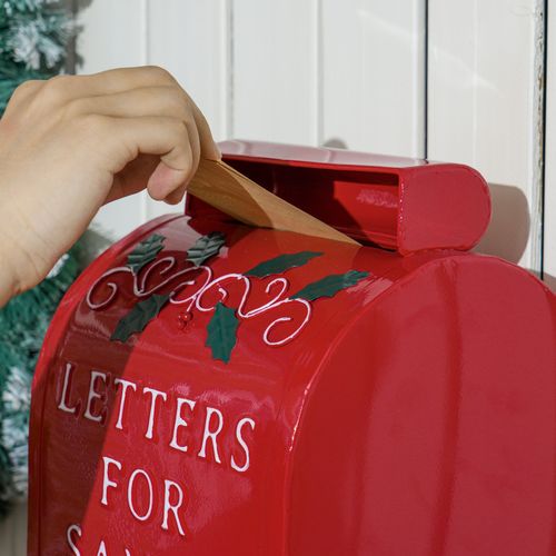 Homcom Christmas Post Box Freestanding or Wall Mounted for Xmas Decoration