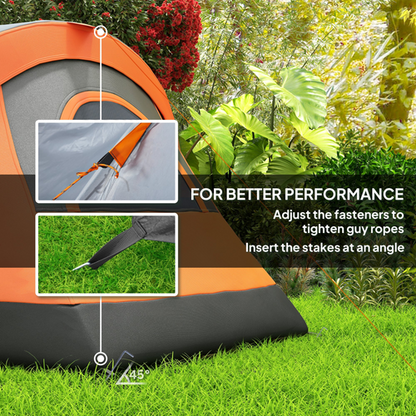 Outsunny 5-6 Man Camping Tent with Bag, Fibreglass and Steel Frame