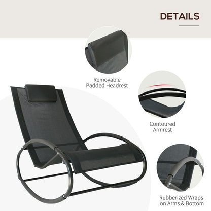 Outsunny Orbital Zero Gravity Rocking Chair, Durable & Comfortable, Perfect for Outdoor Relaxation