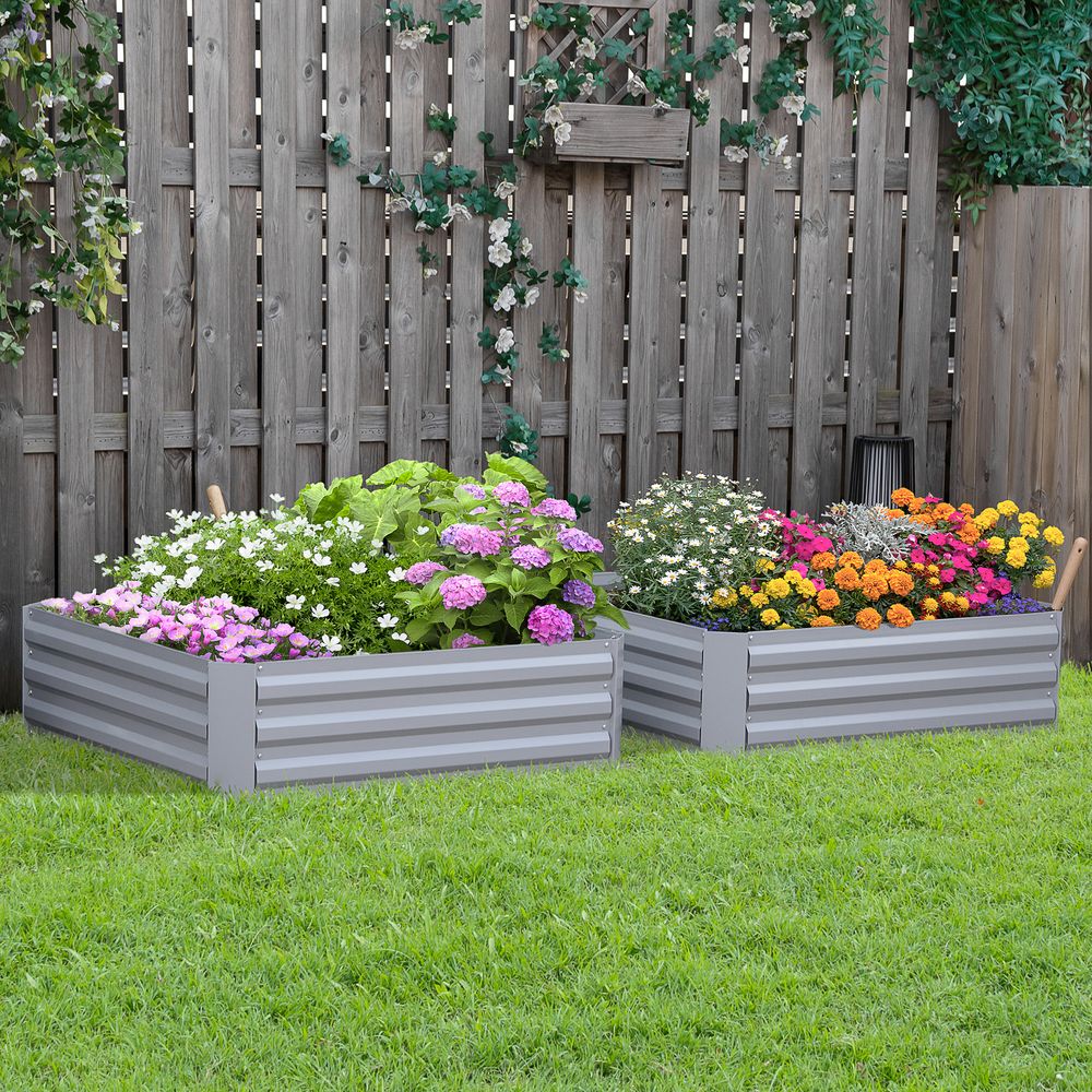 Premium Raised Garden Bed: Durable Steel Frame, 1m x 1m - Perfect for Organizing Plants & Vegetables
