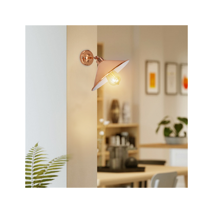 Vintage Industrial Rose Gold Retro Wall Light - Sturdy Metal Lamp Shade - Classic Style - E27"
Description: "Add a touch of vintage elegance to any space with this sturdy metal wall light. Perfect for living rooms, bedrooms, and more!