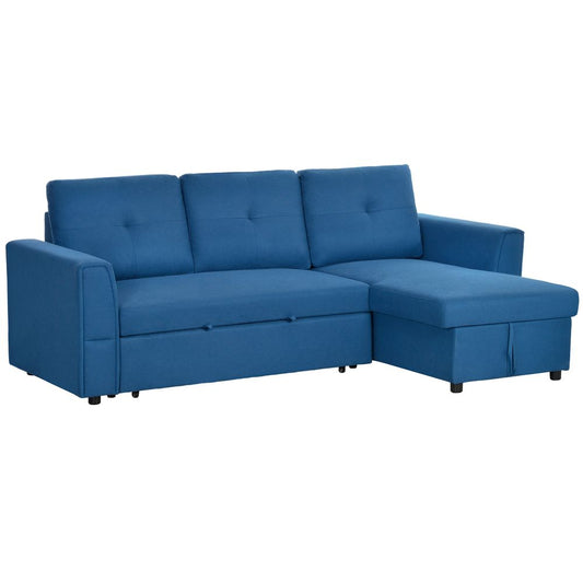 Homcom 3 Seater Sofa Bed, Convertible Pull Out Sofa with Storage
