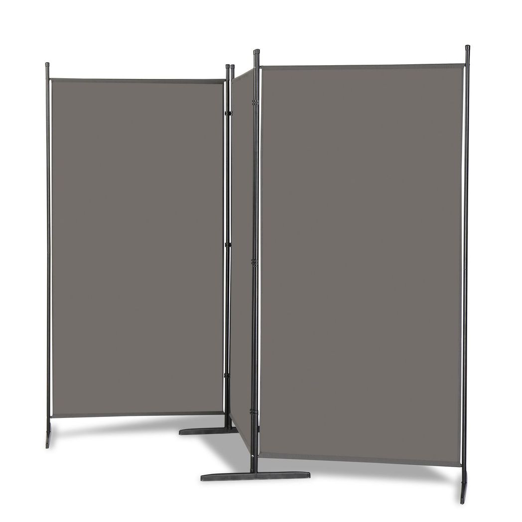 6FT Trifold 130g Polyester Fabric Plastic Foot Carbon Steel Frame Foldable Screen Gray