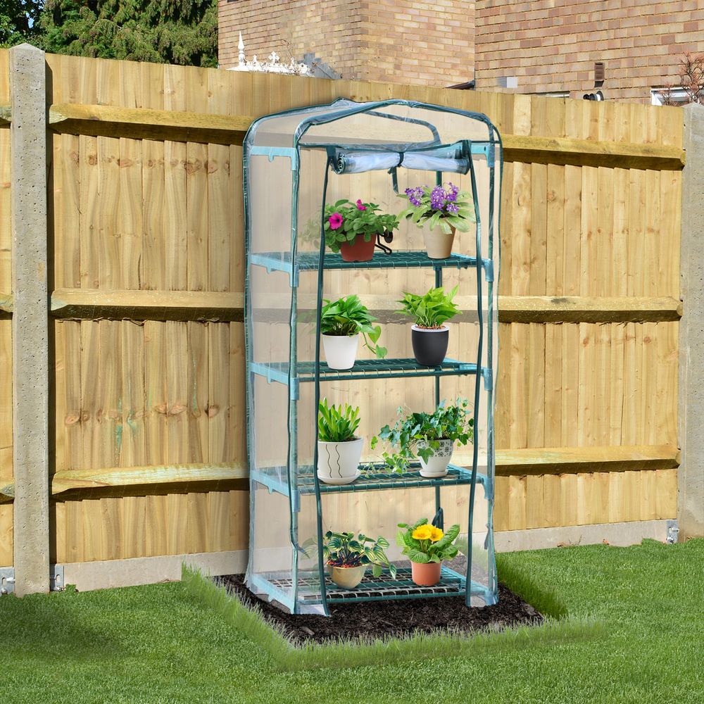 Portable Greenhouse: 4-Tier Metal Frame, Protect Plants, Easy Access