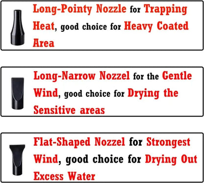 VickyHome Motorcycle Car Bike Vechicle Power Dryer, Portable Blower & Blaster Pet Dog Grooming Dryer- Dry and Dust,Black/Pink