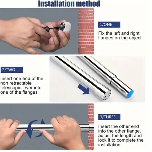 the clothes drying rod is silver