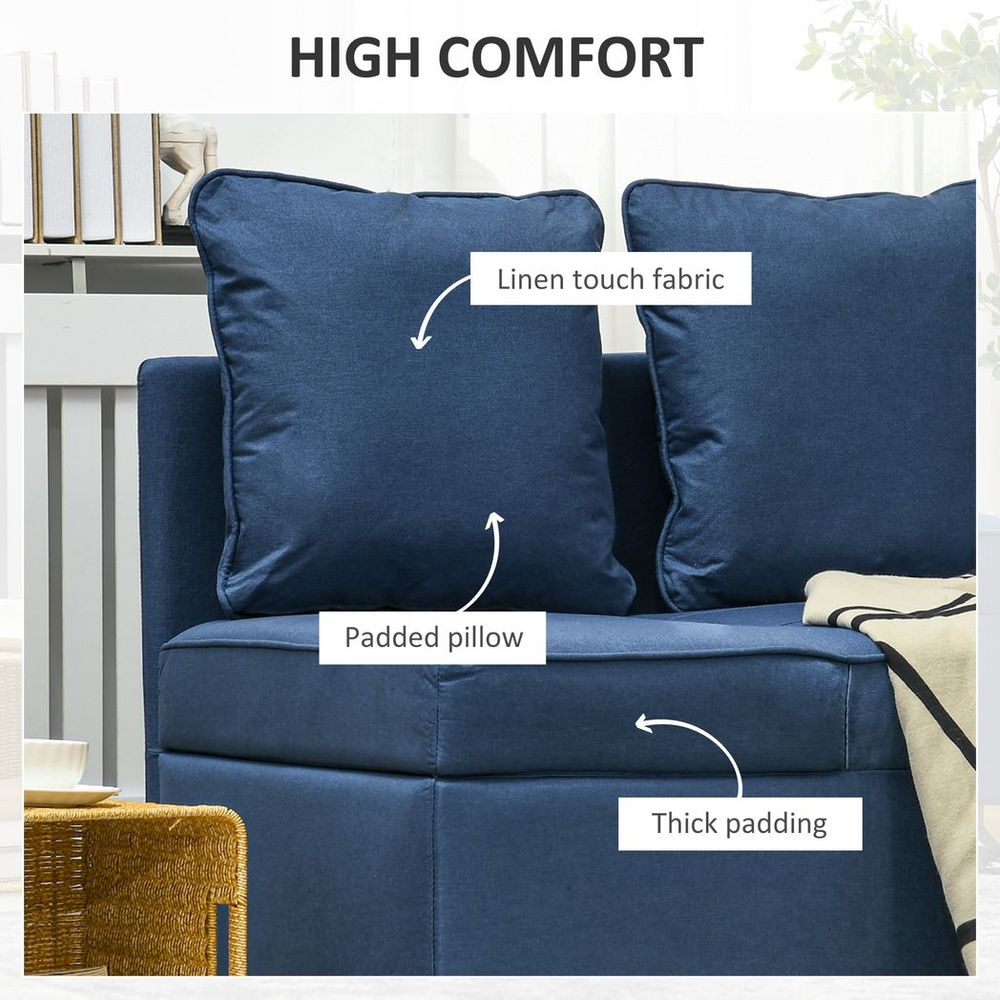 HOMCOM Folding Sleeper Sofa Bed Chair, Blue - Quality, Comfort, Versatility