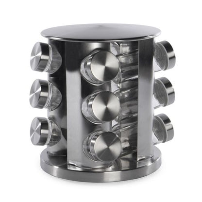 Revolving Spice Rack with 12 Glass Jars Included | M&W