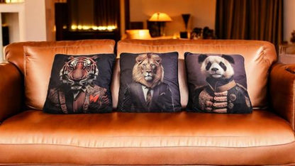Set of 3 Jungle Animal Print Cushion's 45x45cm