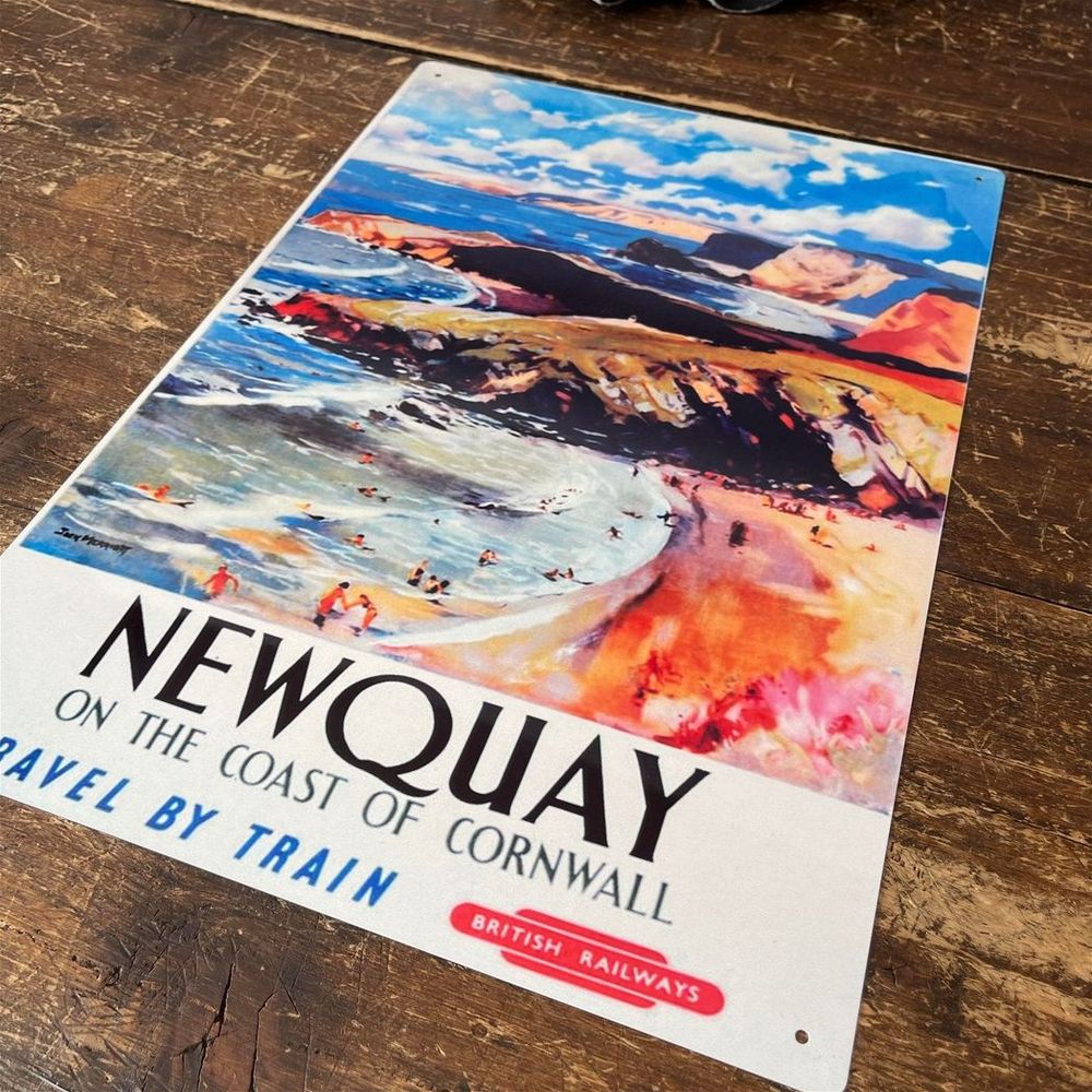 British Railways Retro Advertising - Vintage Metal Sign, Newquay