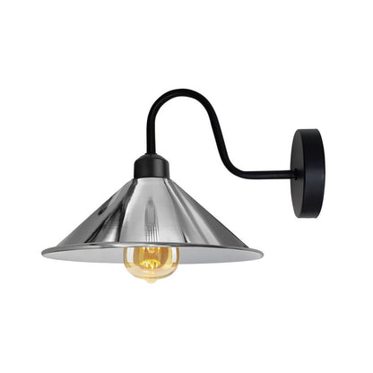Vintage Chrome Wall Light Fixture, Black Wall Sconce, E27 Base, Dimmable, 3-Year Warranty, CE/RoHS Certified