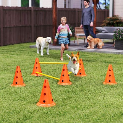 PawHut Dog Agility Equipment Set, 3 PCS Adjustable Height Jumping Obstacles